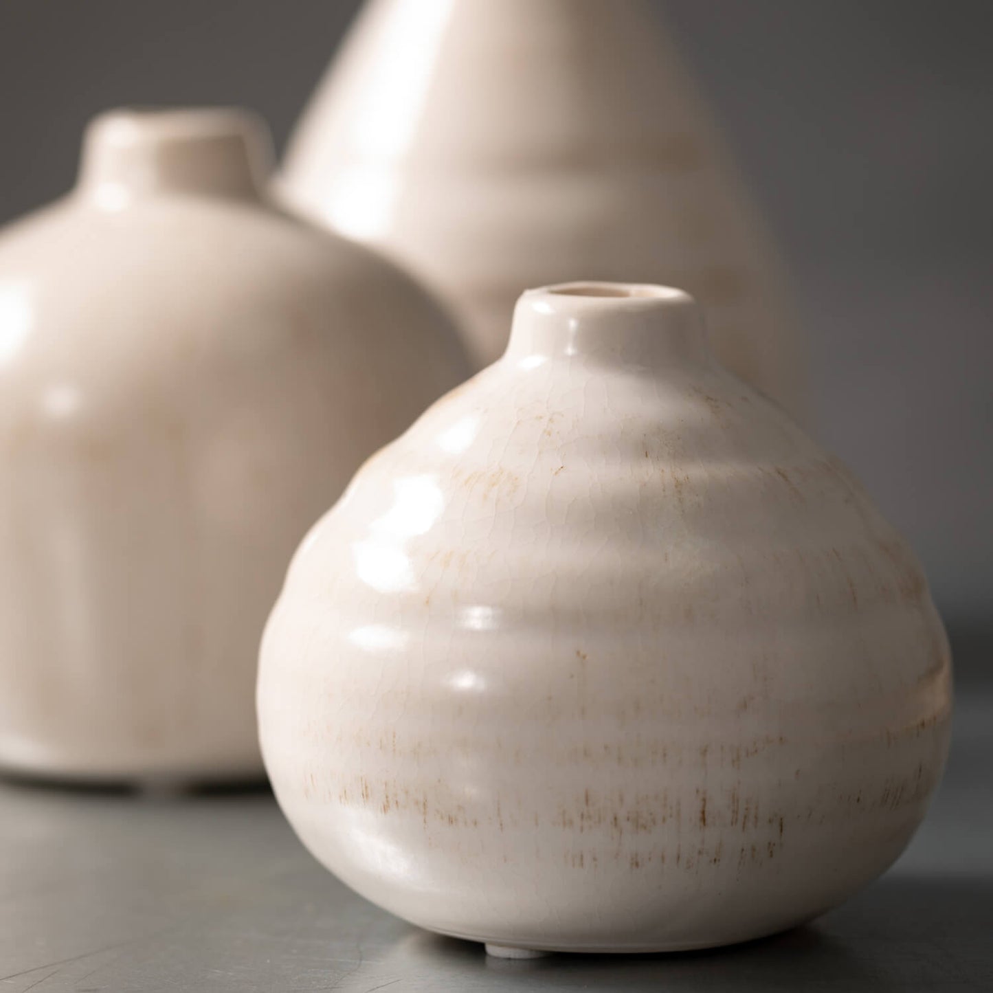 Pure Ivory Vase Set