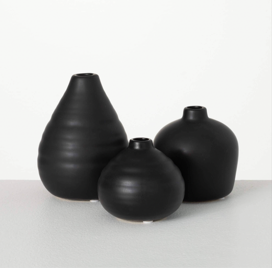 Matte Noir Vase Set